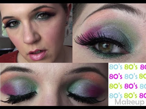 80S Eye Makeup Tutorial 80s Rainbow Makeup Tutorial Youtube