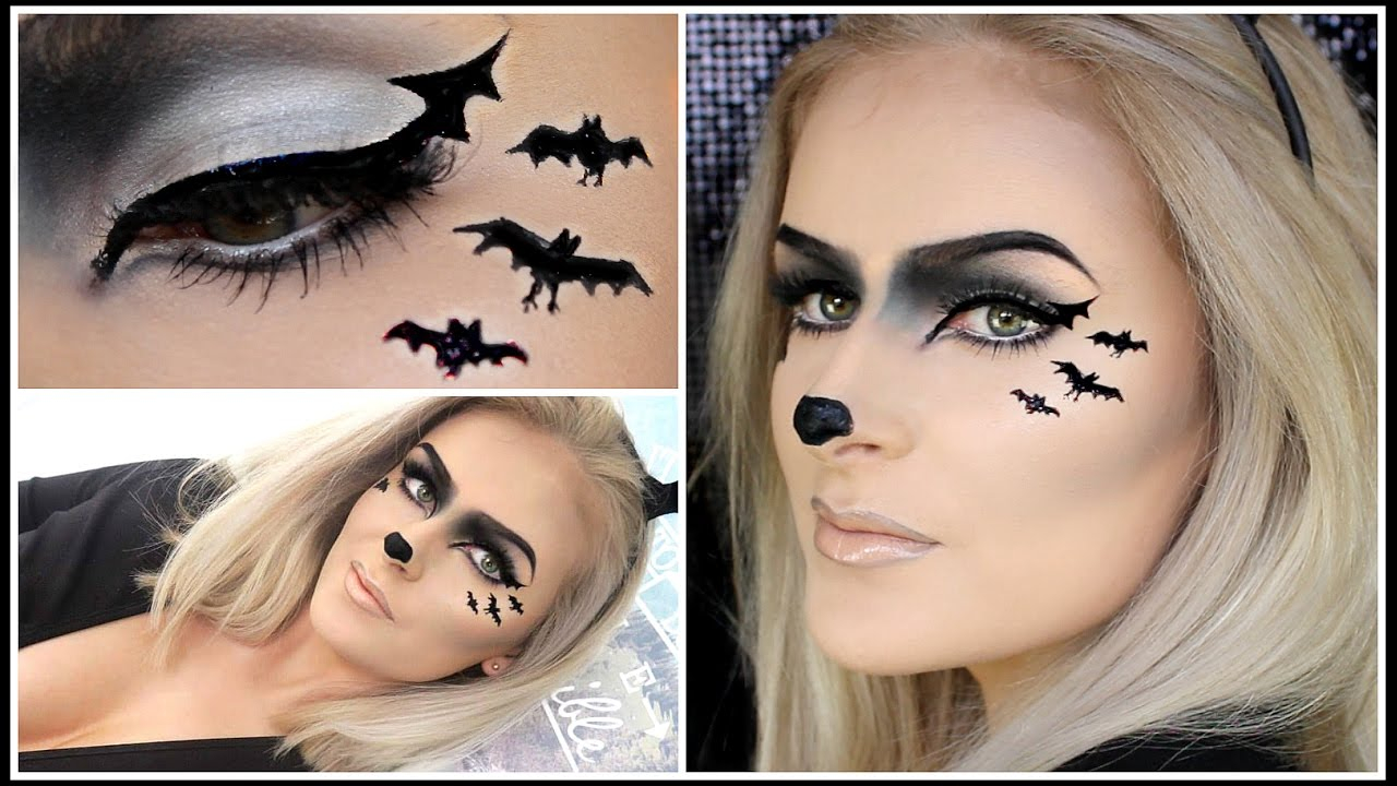 Bat Eye Makeup Easy Bat Makeup Sexy Cute Halloween Animal Look Youtube