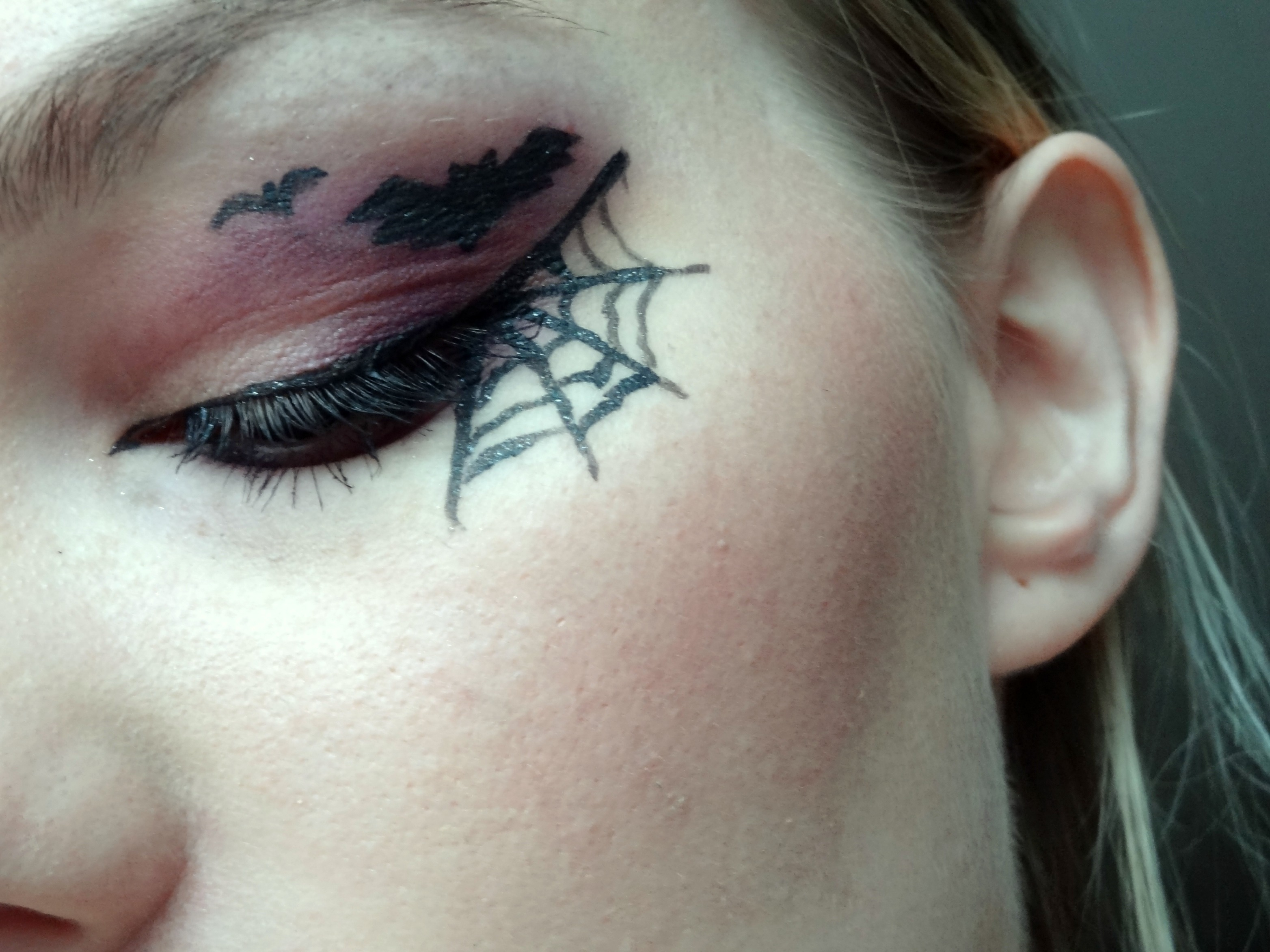 Bat Eye Makeup Easy Three Product Halloween Make Up Natalies Beauty Base