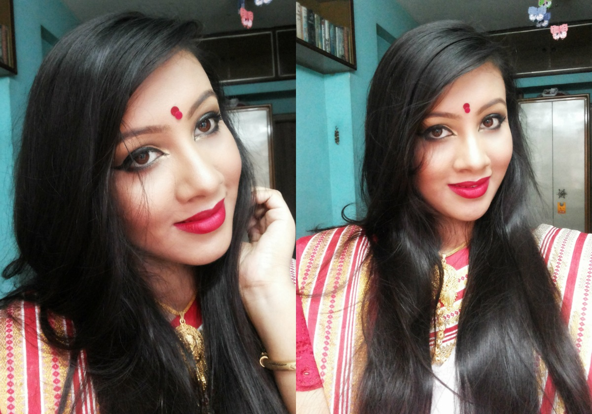 Bengali Eye Makeup Step Step Makeup Tutorial Of Durga Puja Special Traditional