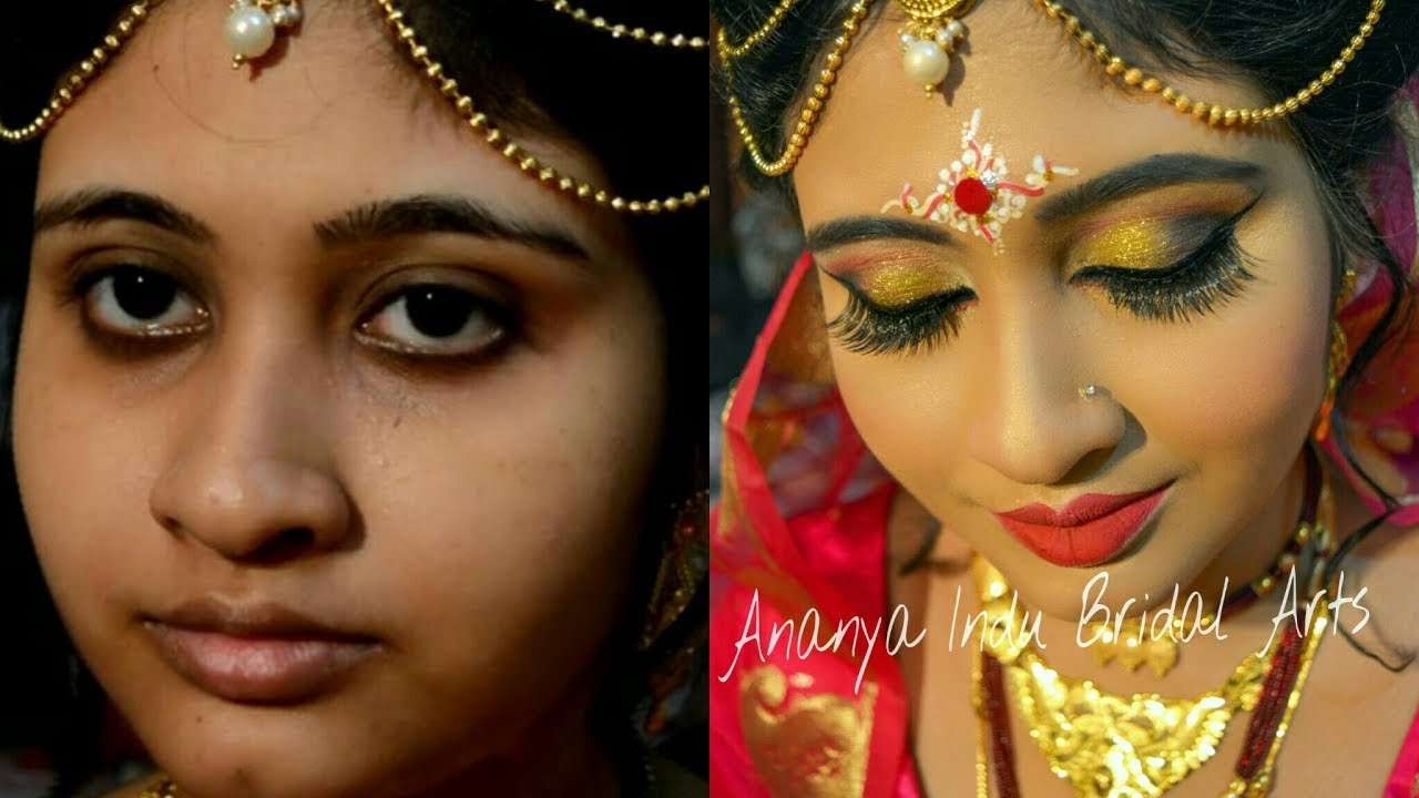Bengali Eye Makeup Traditional Bengali Bridal Wedding Makeup Tutorial Youtube