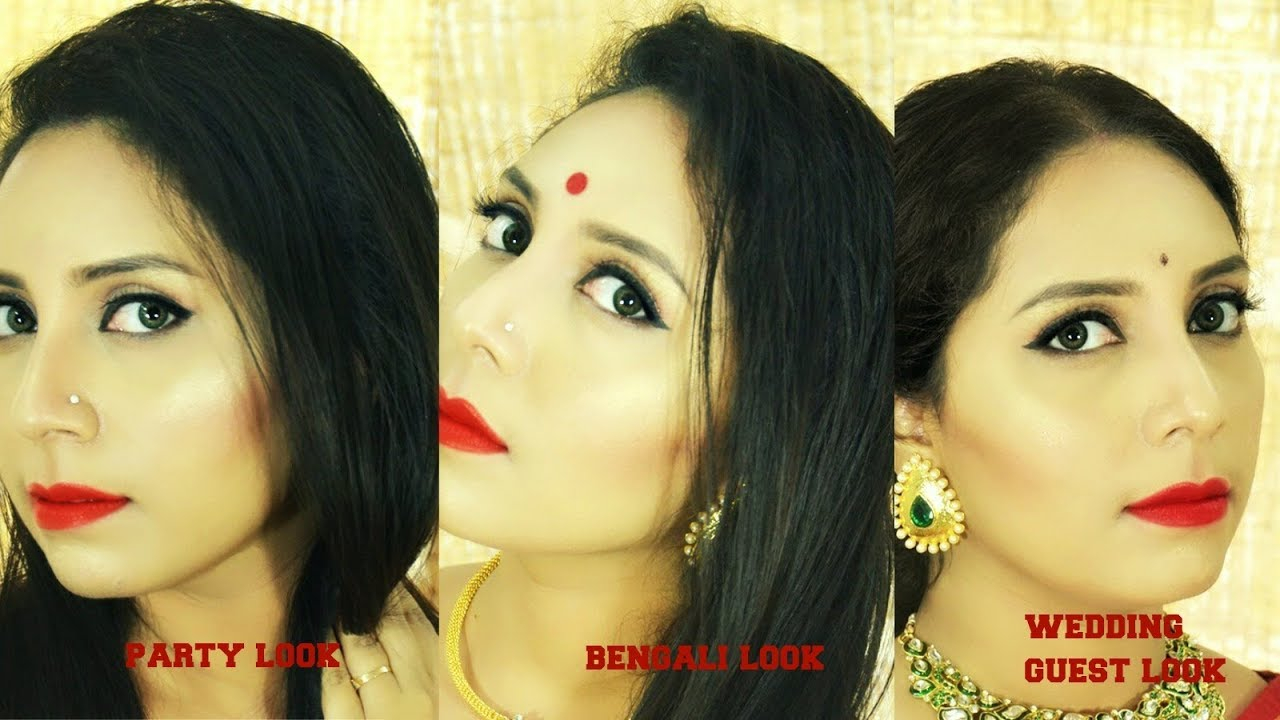 Bengali Eye Makeup Transformation From Party To Bengali To Indian Wedding Guest Shadi