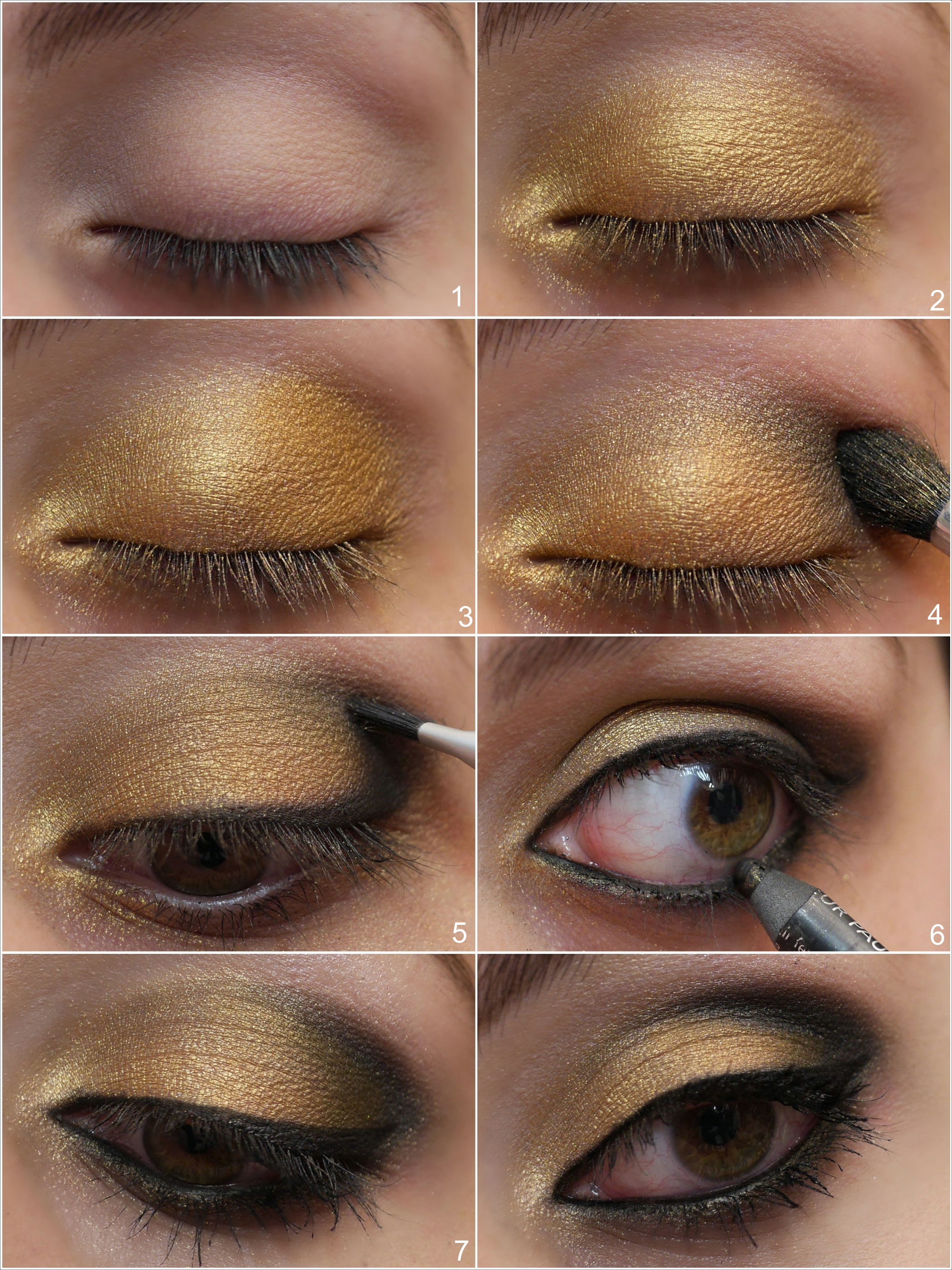 Black Eye Makeup Step By Step Arbonne Gold Black Eyeshadow Tutorial Raincoates Beauty
