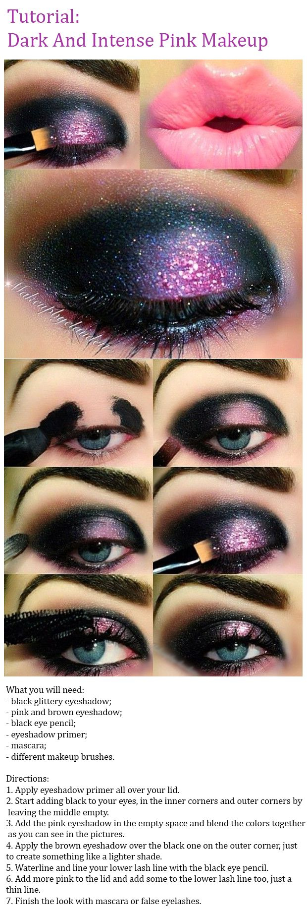 Black Eye Makeup Step By Step Best Ideas For Makeup Tutorials Dark And Intense Pink Makeup