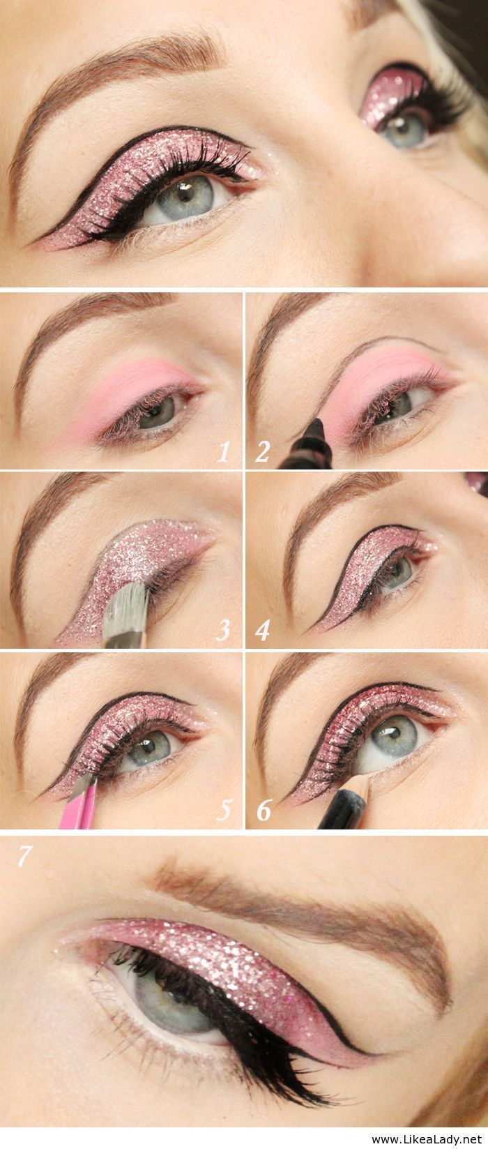 Black Eye Makeup Step By Step Glitter Eye Makeup Tutorials Are Quite Easy To Achieve