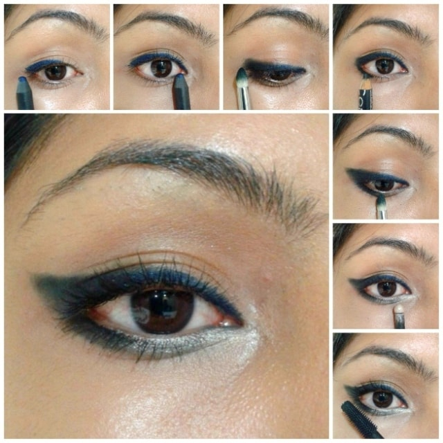 Black Winged Eye Makeup Eye Makeup Tutorial Winged Smudged Eye Liner Beauty Fashion