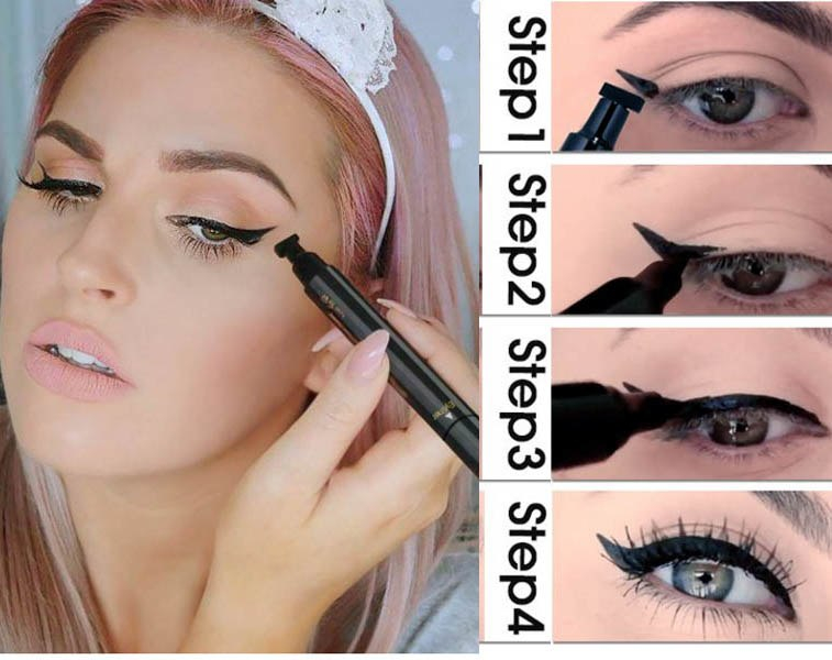 Black Winged Eye Makeup Makeup Liquid Eyeliner Pencil Maquiagem With Miss Stamp Seal