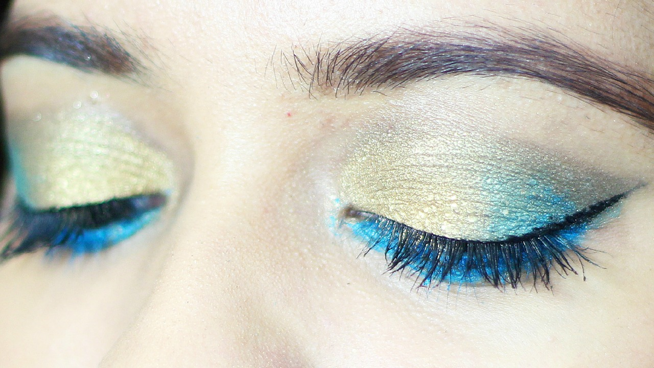 Blue Eye Makeup Peacock Eyes Gold And Blue Eye Makeup Debasree Banerjee