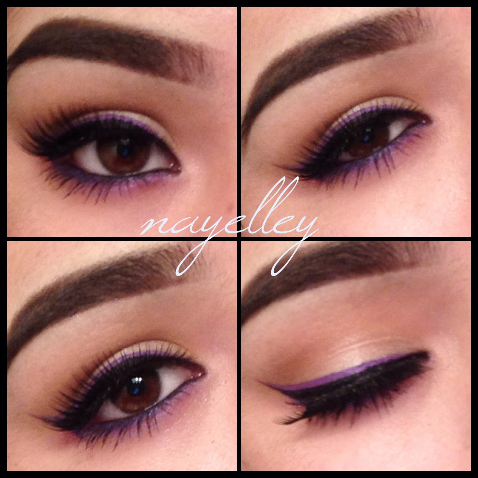 Brown And Purple Eye Makeup Makeup Nayelley Brown Eye Girl Series Purple Double Winged Eyeliner
