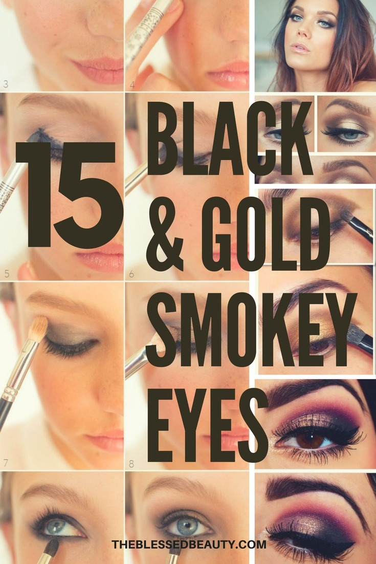 Brown Eyes Smokey Eye Makeup Gold And Black Smokey Eye Tutorials Best Gold And Black Eye Shadow
