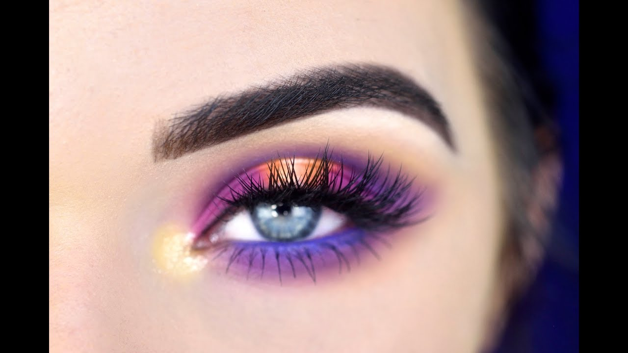 Colorful Eye Makeup Colorful Eye Makeup Tutorial Morphe 35b Eyeshadow Palette Youtube