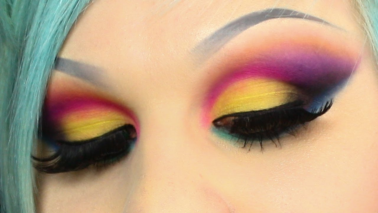 Colorful Eye Makeup Colourful Eyeshadow Tutorial Coastal Scents Palette Youtube