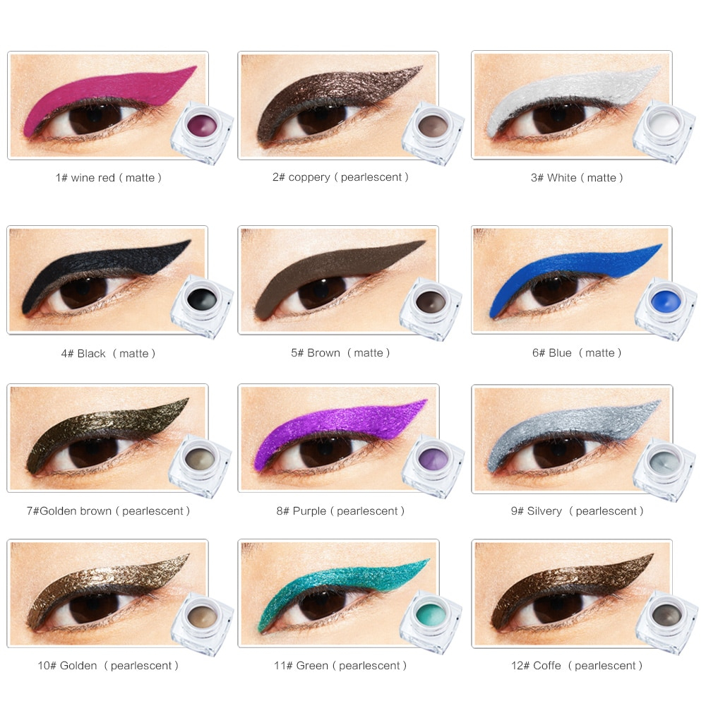 Colorful Eye Makeup Huamianli 12 Colors Eyes Makeup Eyeliner