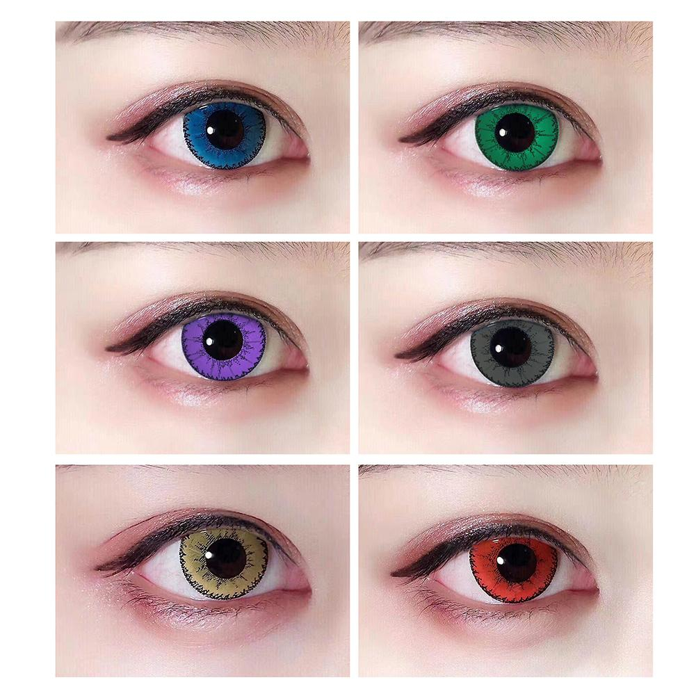 Crazy Eye Makeup Original 1 Pair Women Coloured Lenses Crazy Color Contacts Halloween