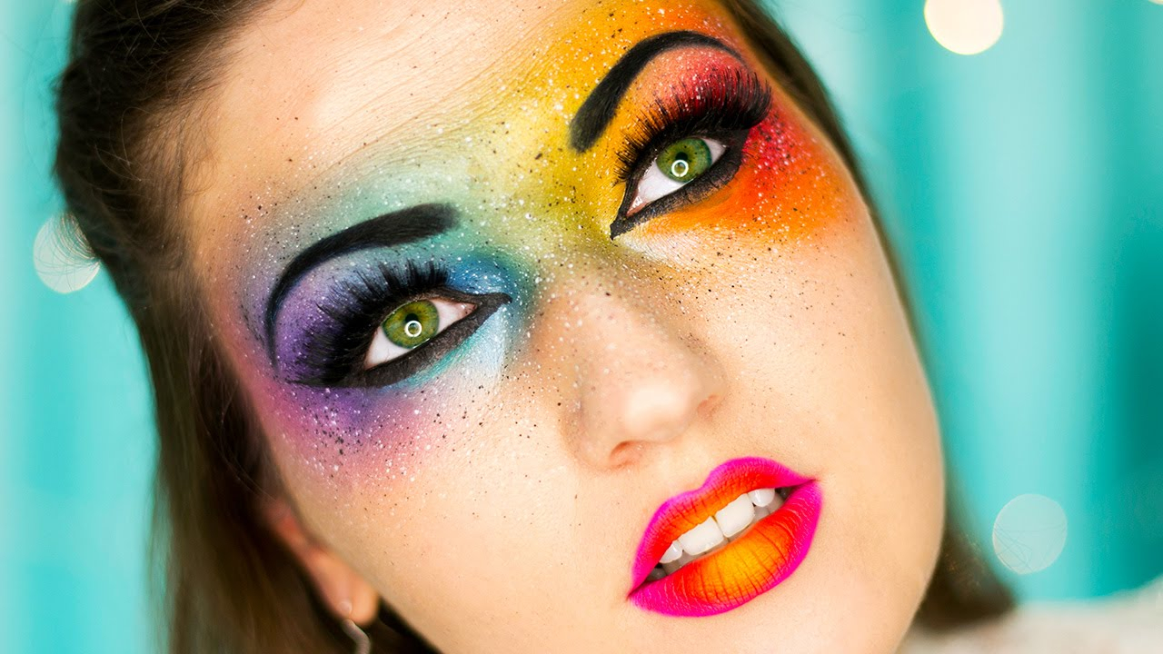 Crazy Eye Makeup Tips On How To Wear Rainbow Makeup Rainbow Makeup Ideas Pretty