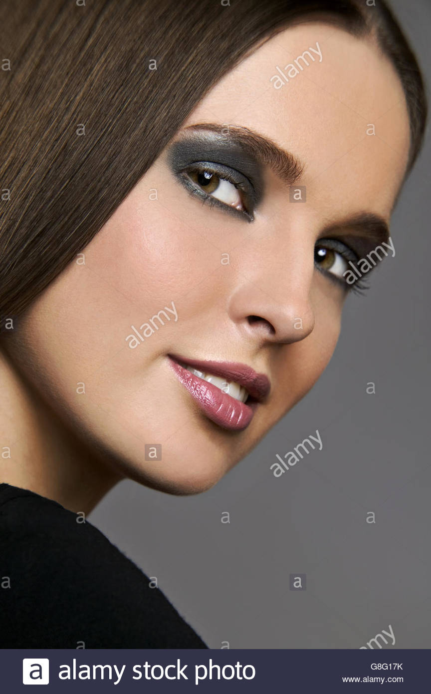 Dark Eye Makeup Studio Shot Of Woman With Dark Eye Makeup Stock Photo 108531687 Alamy