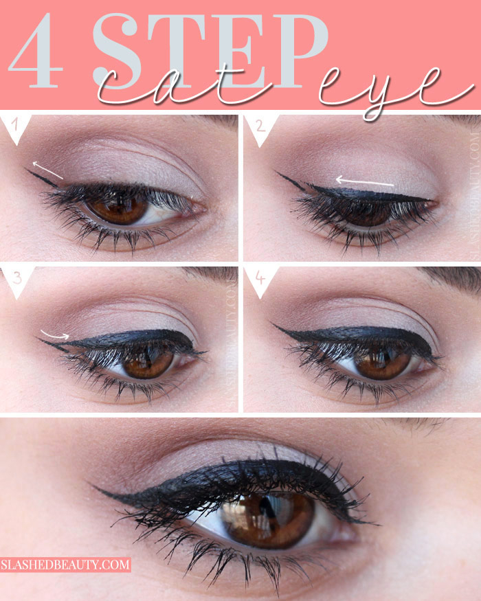 Easy Cat Eye Makeup How To Do Easy Cat Eye Liner In 4 Steps Slashed Beauty