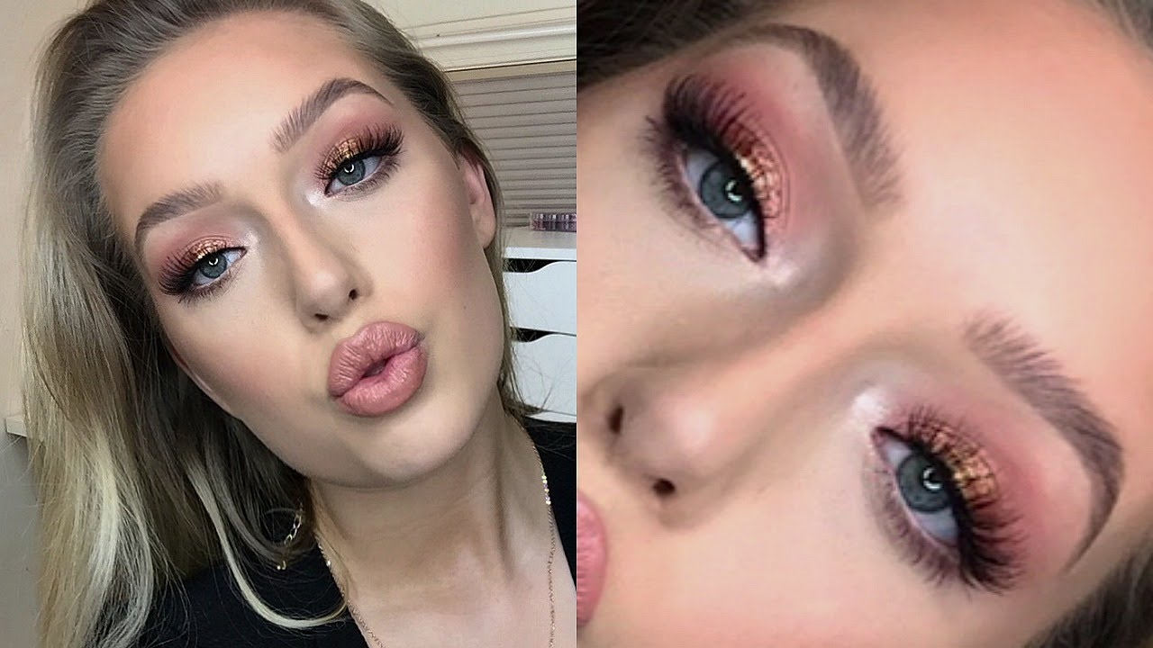 Eye Makeup For A Gold Dress Rose Gold Makeup Tutorial Youtube