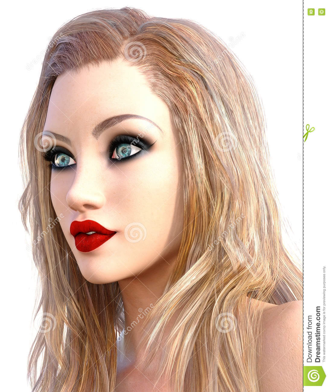 Eye Makeup For Blonde Hair Green Eyes Glamorous Girl Stock Illustration Illustration Of Romantic 76364980