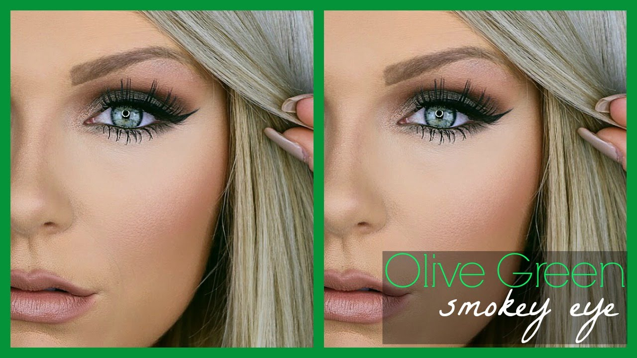 Eye Makeup For Blonde Hair Green Eyes Olive Green Smokey Eye Makeup Tutorial Youtube