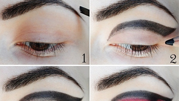 Eye Makeup For Evening Party Black And Red Unusual Makeup Tutorial Alldaychic