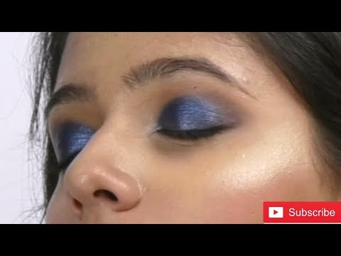 Eye Makeup For Evening Party Electric Blue Metallic Eyes Evening Party Makeup Makeuputsav