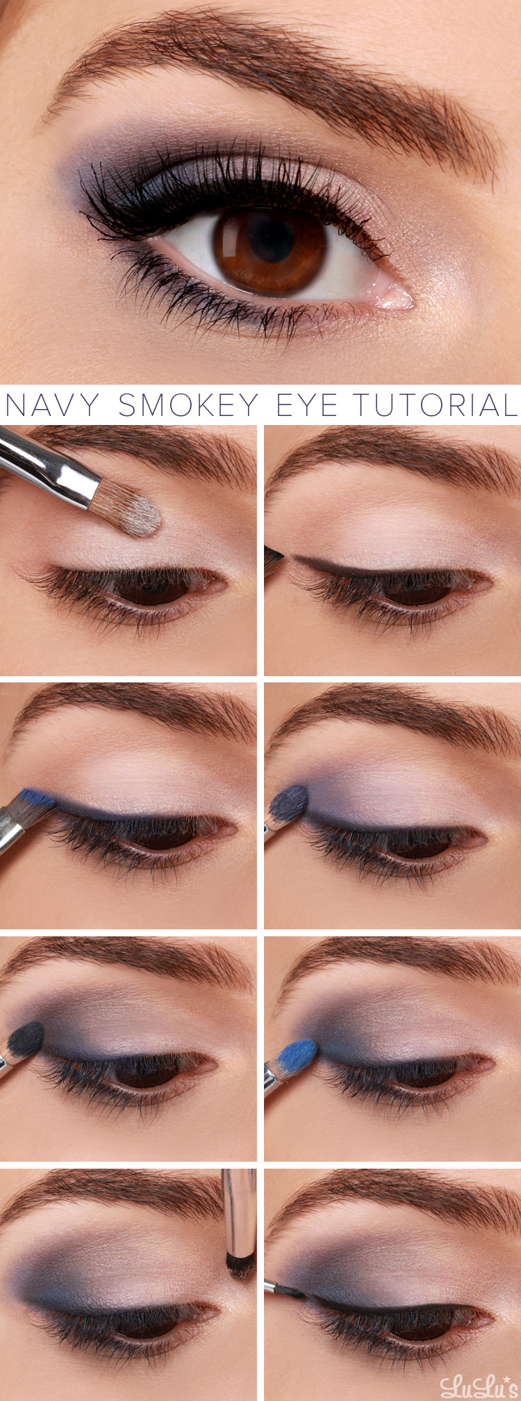 Eye Makeup For Navy Blue Dress Lulus How To Navy Smokey Eye Makeup Tutorial Lulus Fashion Blog