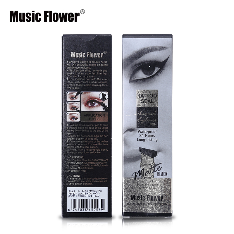 Eye Makeup No Eyeliner Music Flower Brand Eyes Makeup Tattoo Seal Liquid Eyeliner Pen