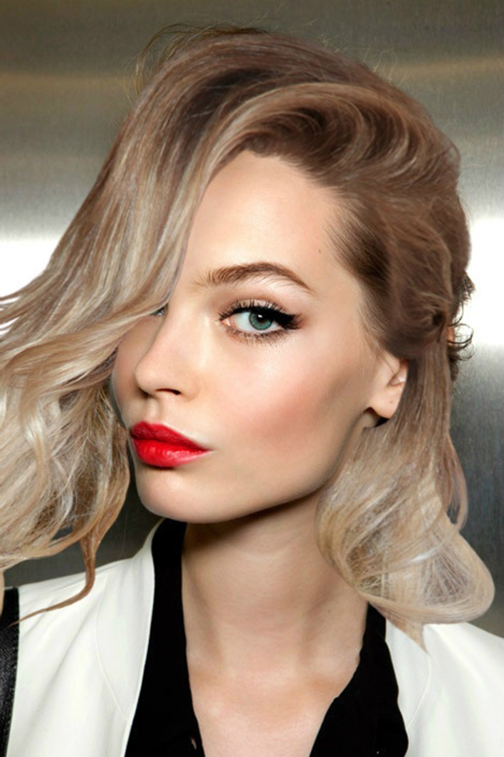 Eye Makeup With Red Lipstick Bold Makeup Red Lips And Cat Eyes Fashionsy
