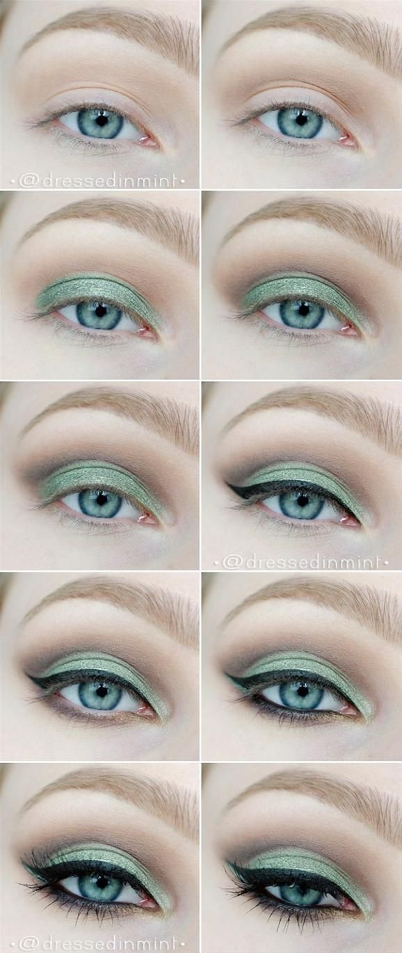 Eye Makeup With Turquoise Dress 10 Step Step Makeup Tutorials For Green Eyes Her Style Code