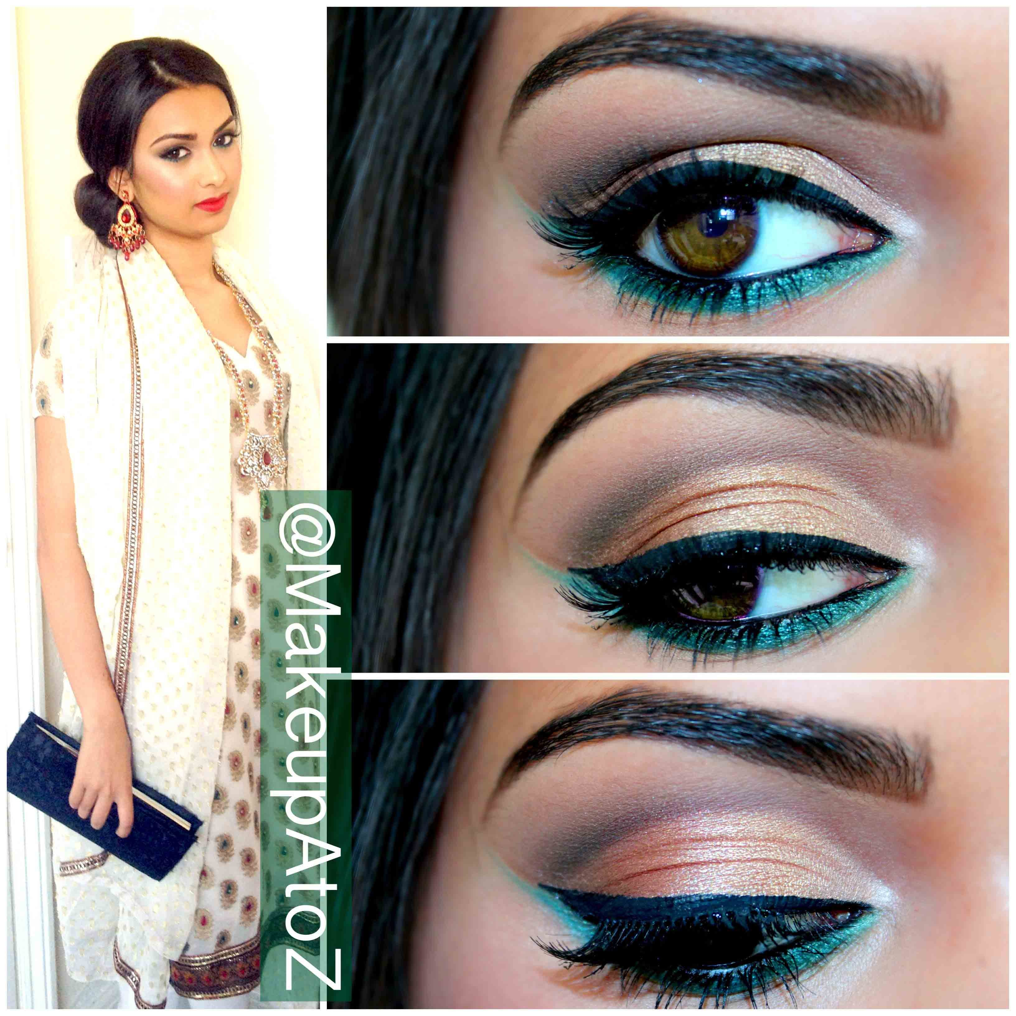 Eye Makeup With Turquoise Dress Makeup Look Gold And Green Makeup A To Z