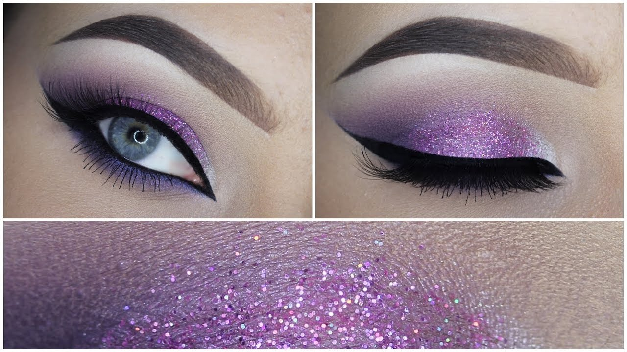 Eye Shadow Makeup Easy Purple Eyeshadow Makeup Tutorial Glitter Youtube
