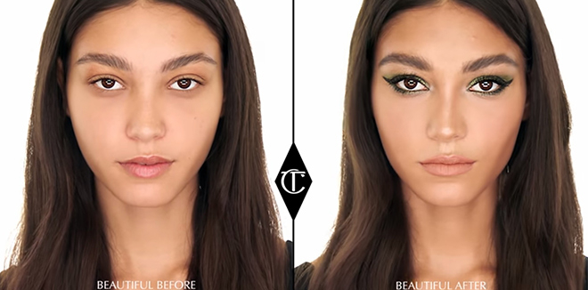 Eyes Before And After Makeup Makeup Tutorial Party Eyes Charlotte Tilbury