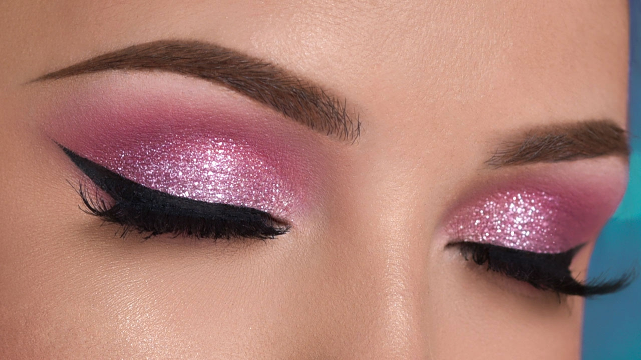 Eyes For Makeup Pink Glitter Smokey Eye Makeup Tutorial Youtube
