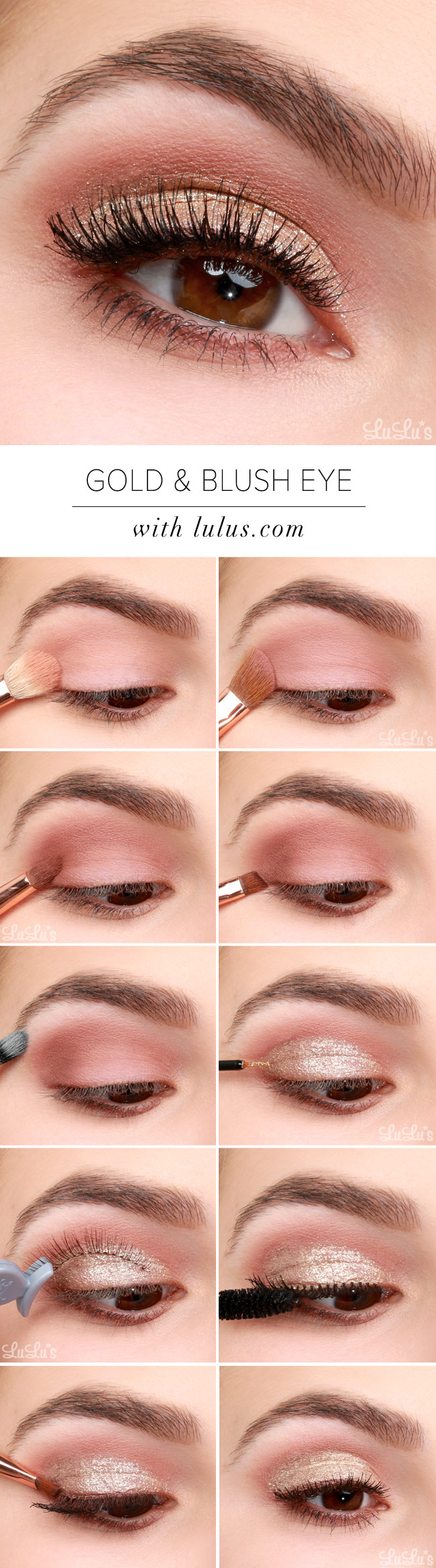 Gold Eye Makeup Tutorial Lulus How To Gold And Blush Valentines Day Eye Makeup Tutorial