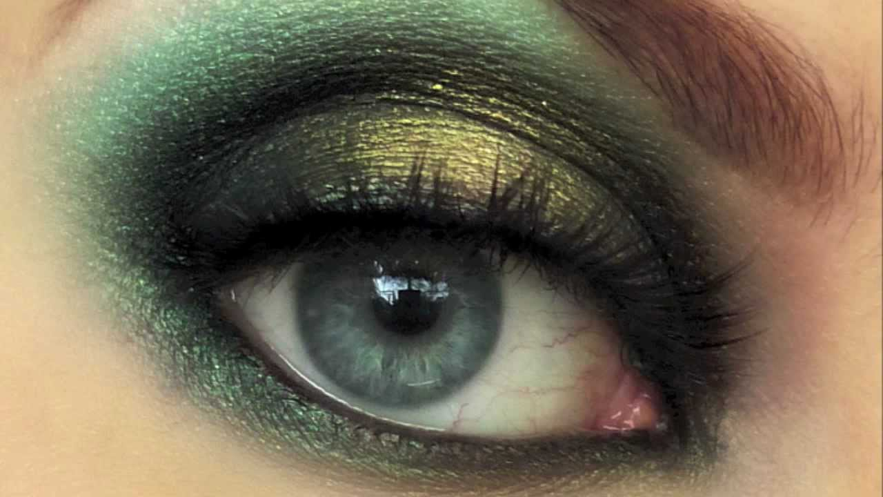 Gold Makeup For Green Eyes Dark Green Gold Smokey Eye Using Makeup Geek Eyeshadow Hd720