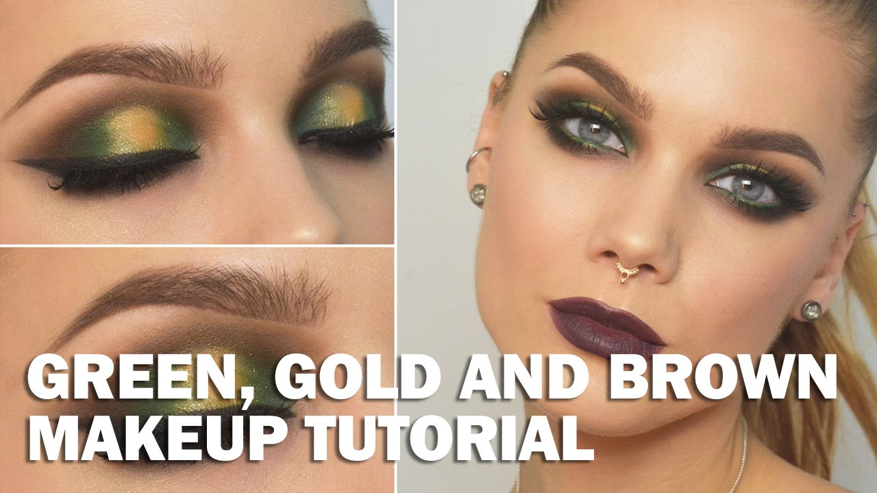Gold Makeup For Green Eyes Green Gold And Brown Makeup Look Linda Hallberg Makeup Tutorials