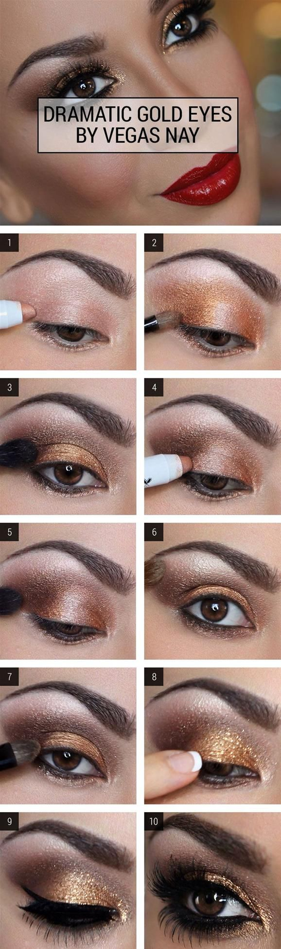 Golden Eye Makeup Gold And Black Smokey Eye Tutorials Best Gold And Black Eye Shadow