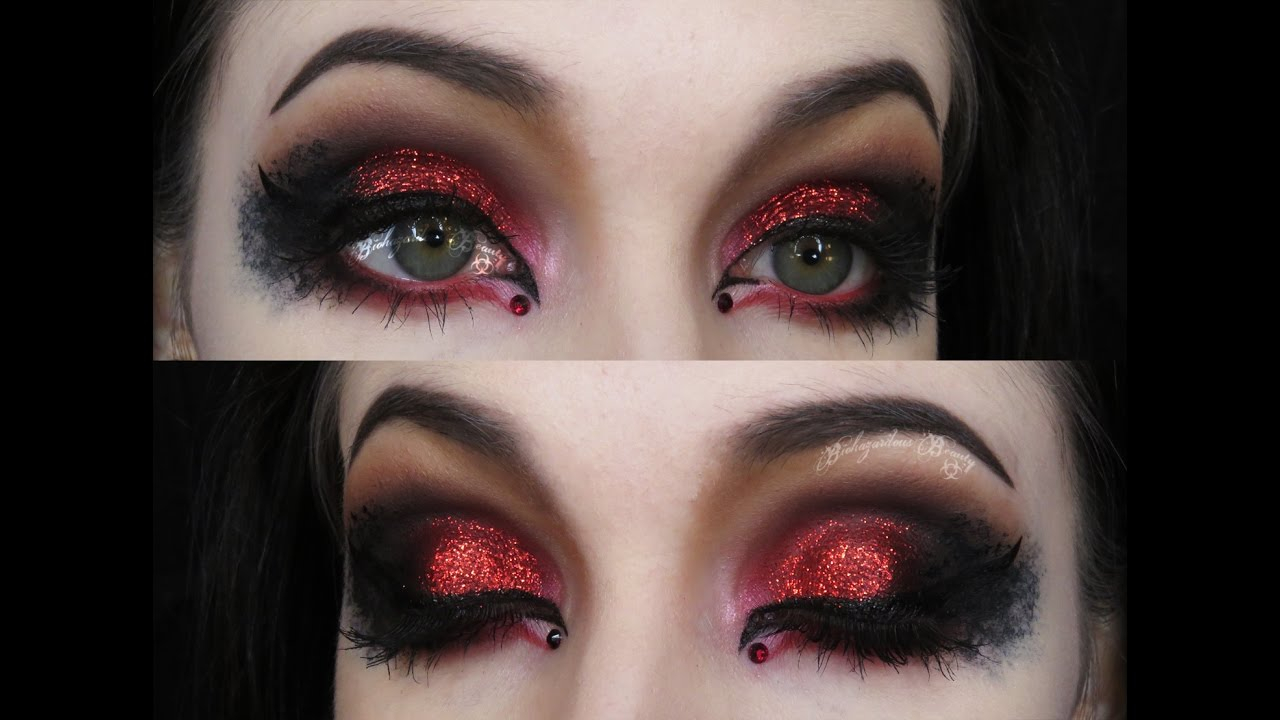 Goth Eye Makeup Bloodwine Gothic Red Glitter Makeup Tutorial Youtube