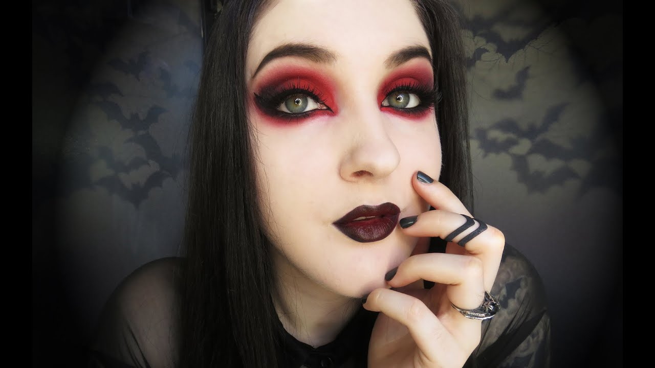 Goth Eye Makeup Gothic Vampire Black And Red Makeup Tutorial Youtube