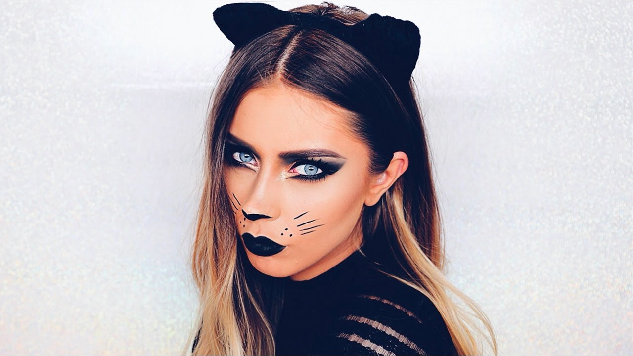 Halloween Cat Eye Makeup Cat Halloween Makeup Tutorial Easy Last Minute Youtube