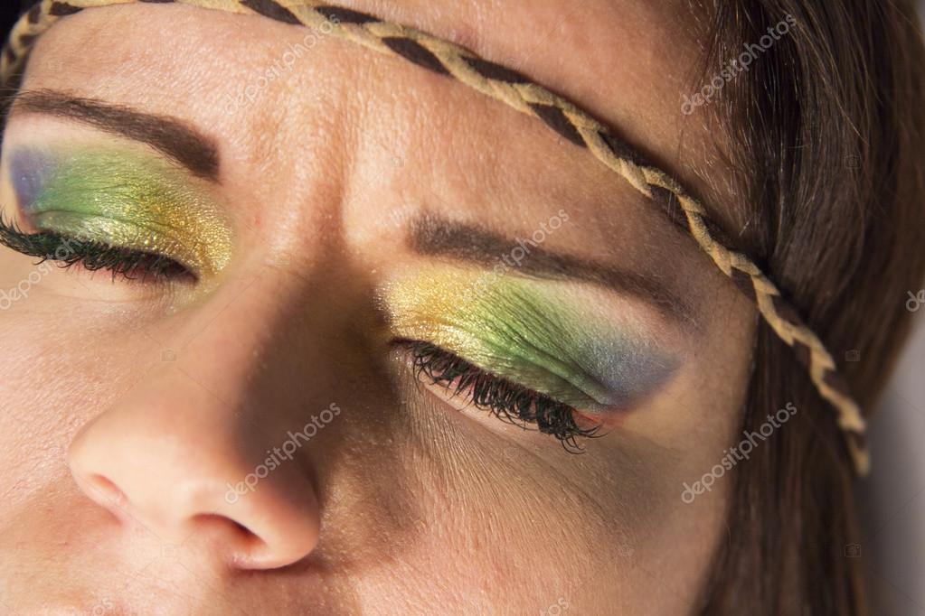 Hippie Eye Makeup Eyes Colored As Beautiful Rainbow Hippy Fashionable Makeup Style