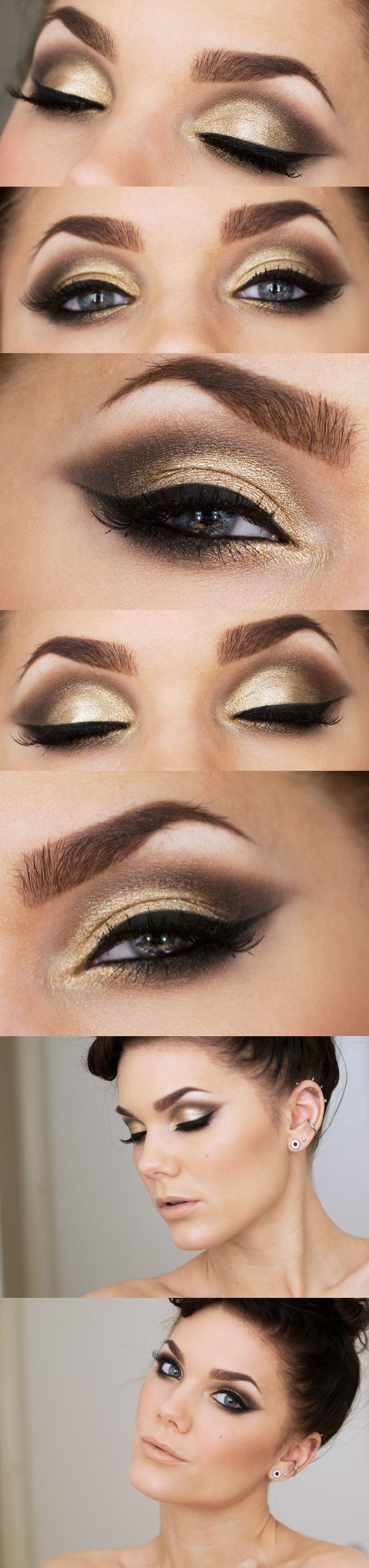 How To Create Smokey Eye Makeup Gold And Black Smokey Eye Tutorials Best Gold And Black Eye Shadow