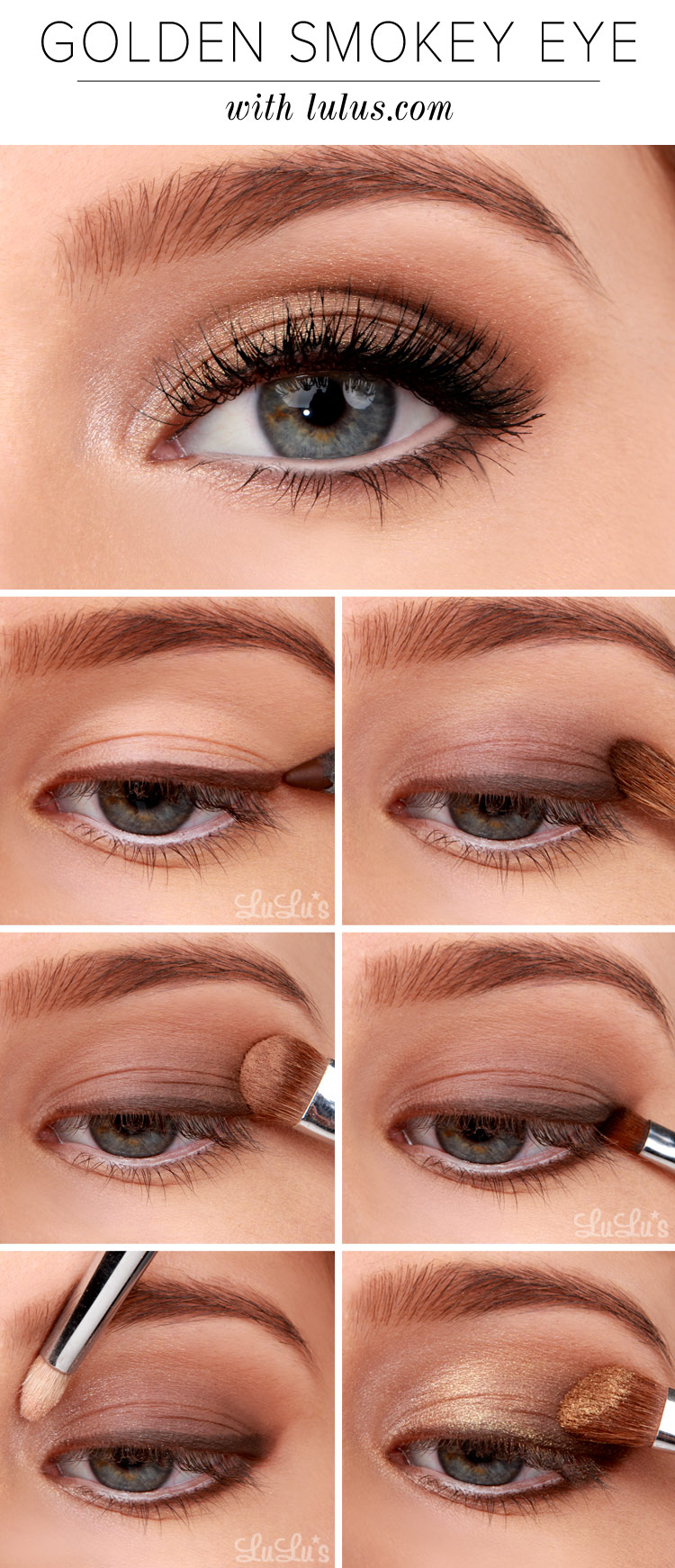 How To Create Smokey Eye Makeup Lulus How To Golden Smokey Eyeshadow Tutorial Lulus Fashion Blog