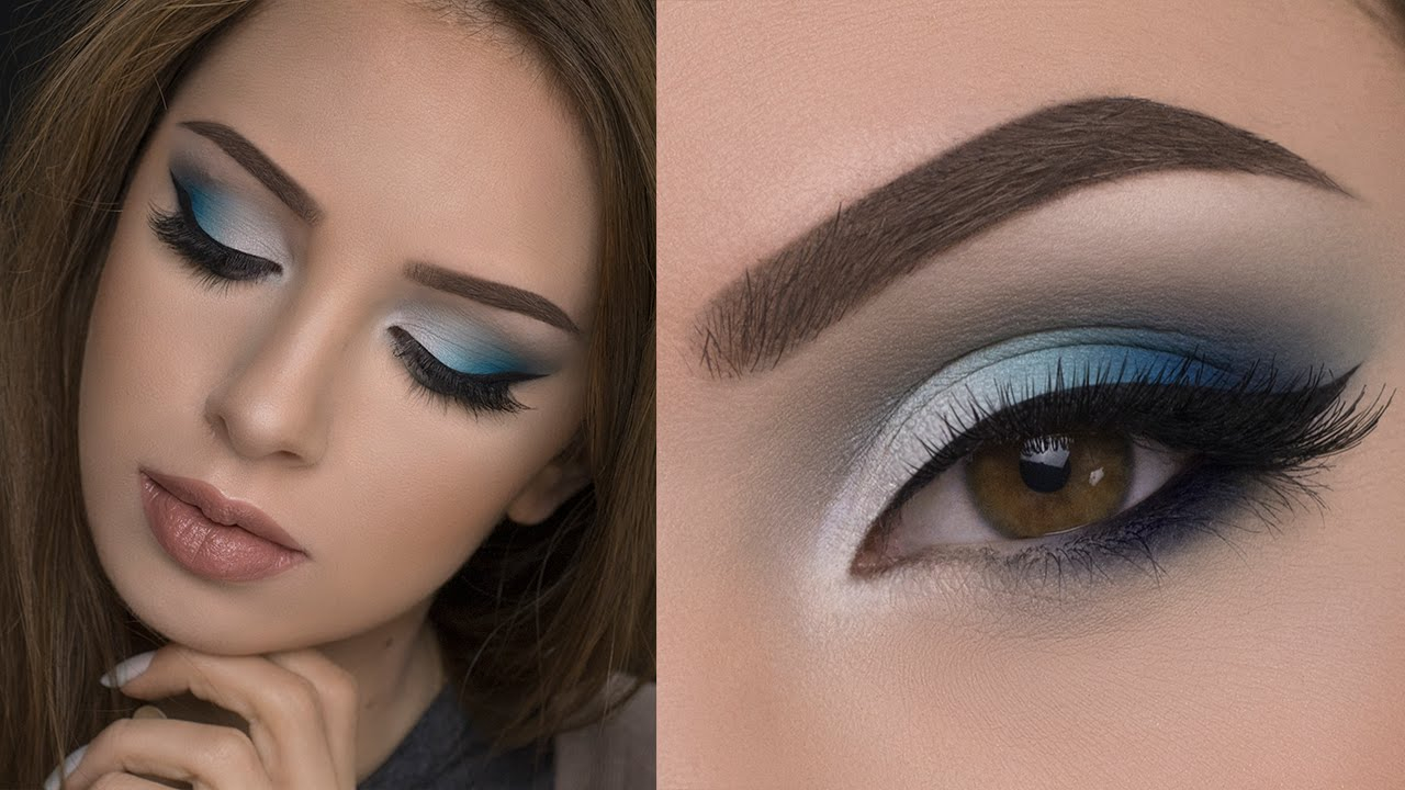 How To Create Smokey Eye Makeup Soft Blue Smokey Eye Makeup Tutorial Youtube