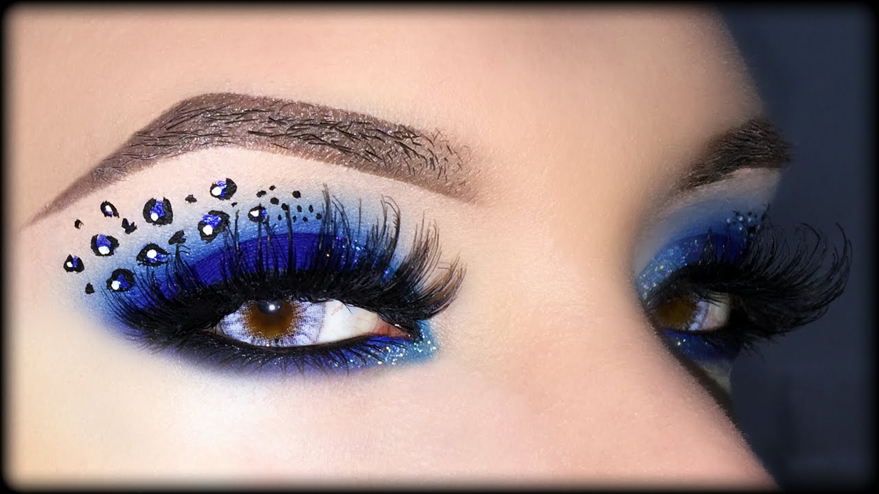 Leopard Eye Makeup Sexy Blue Smoky Eyes With Leopard Print Halloween Makeup Tutorial