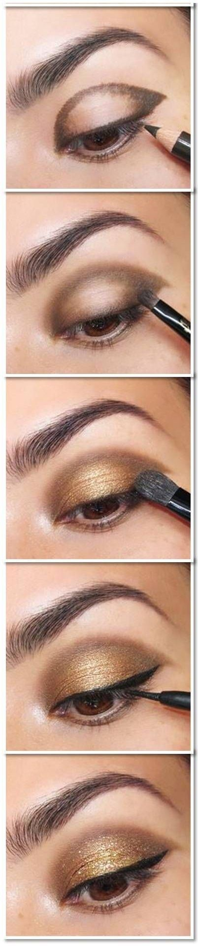 Makeup For Brown Eyes Tutorial 10 Gold Smoky Eye Tutorials For Fall Pretty Designs