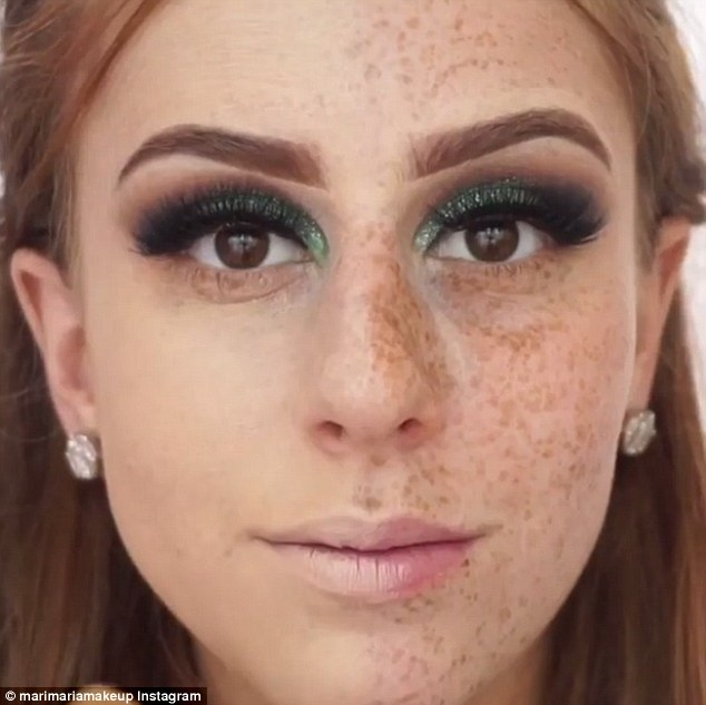Makeup For Freckles And Green Eyes Talented Make Up Artist Completely Covers Her Freckles Using