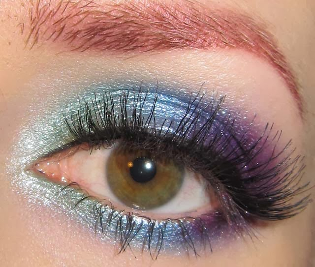 Makeup For Greenish Blue Eyes Glitter Is My Crack Green Blue And Purple Eye Makeup Look