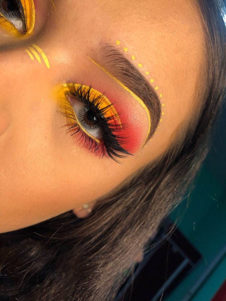 Makeup For Yellow Eyes Eye Makeup Tutorials Yellow And Red Coachella Makeup Yellow And